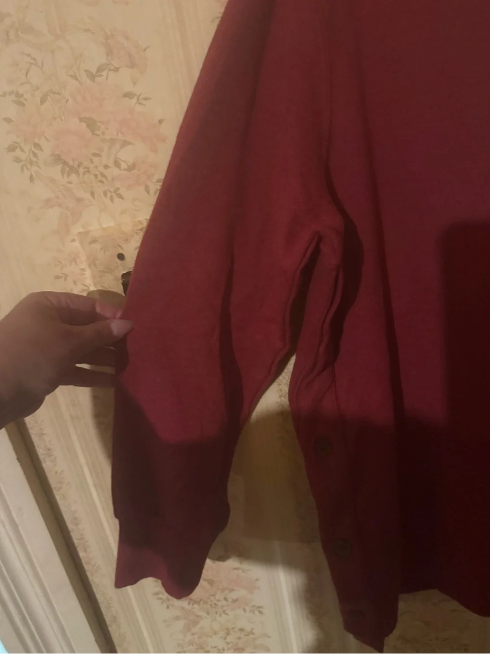 St. John's Bay Burgundy Crewneck Sweater with Side Buttons